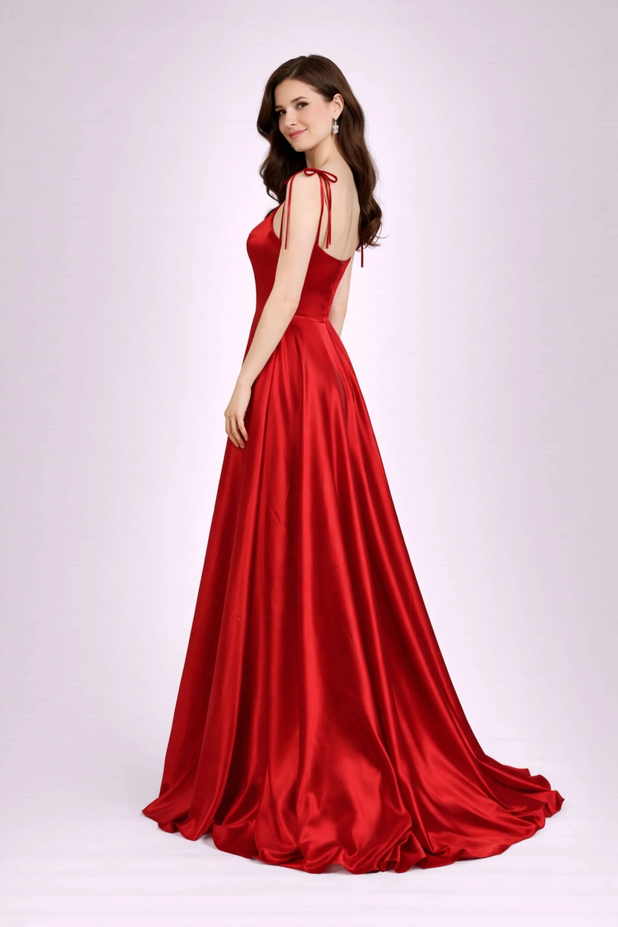 Abby Red satin ballgown 32644 - Image 3
