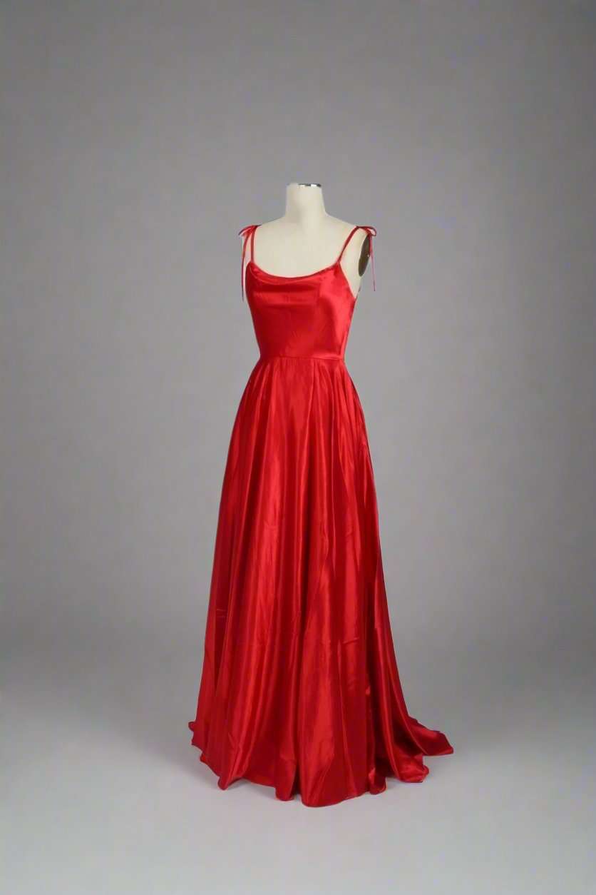 Abby Red satin ballgown 32644 - Image 4