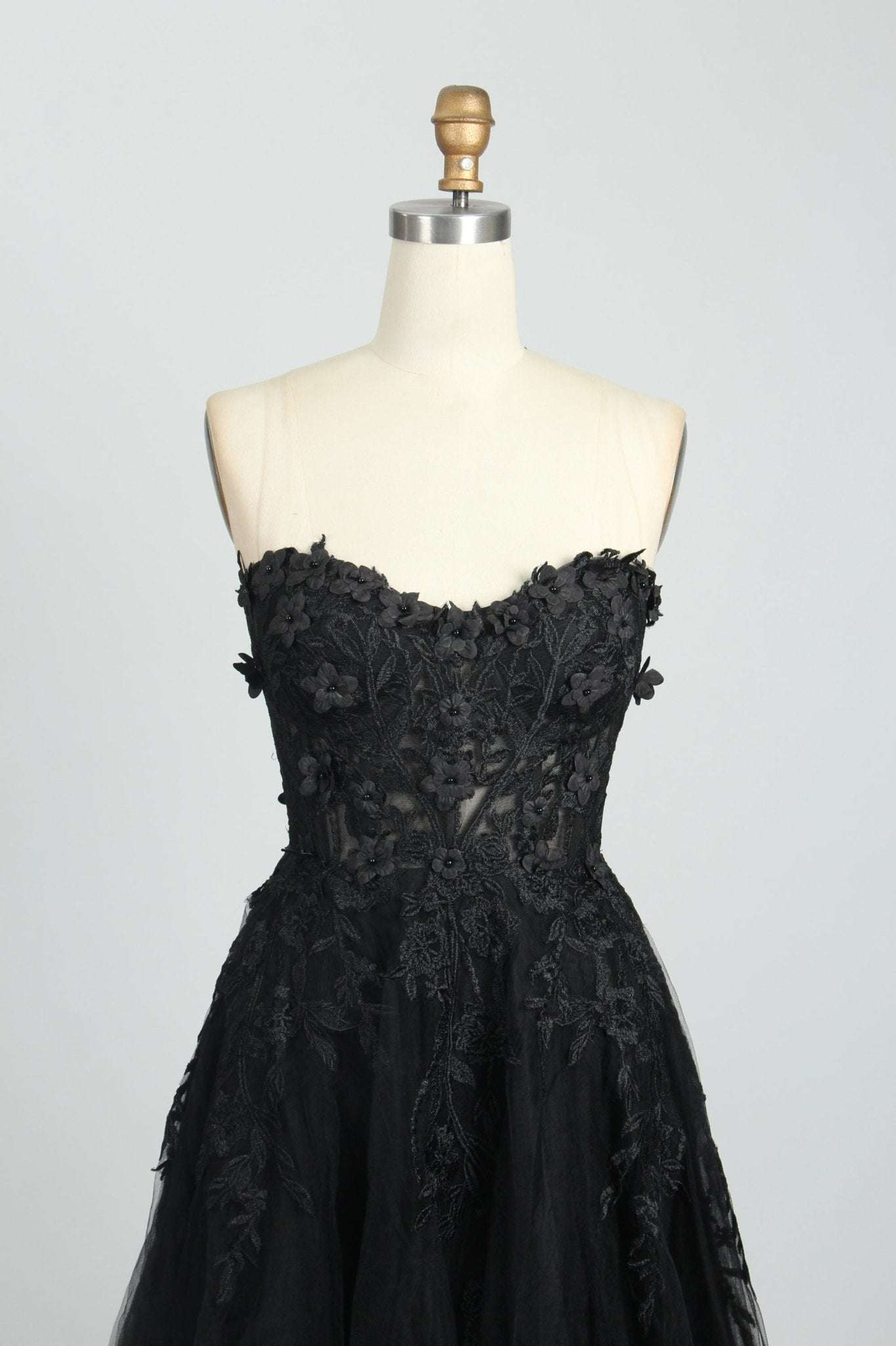 Black YLONA Corset Top Tulle Dress - Image 6