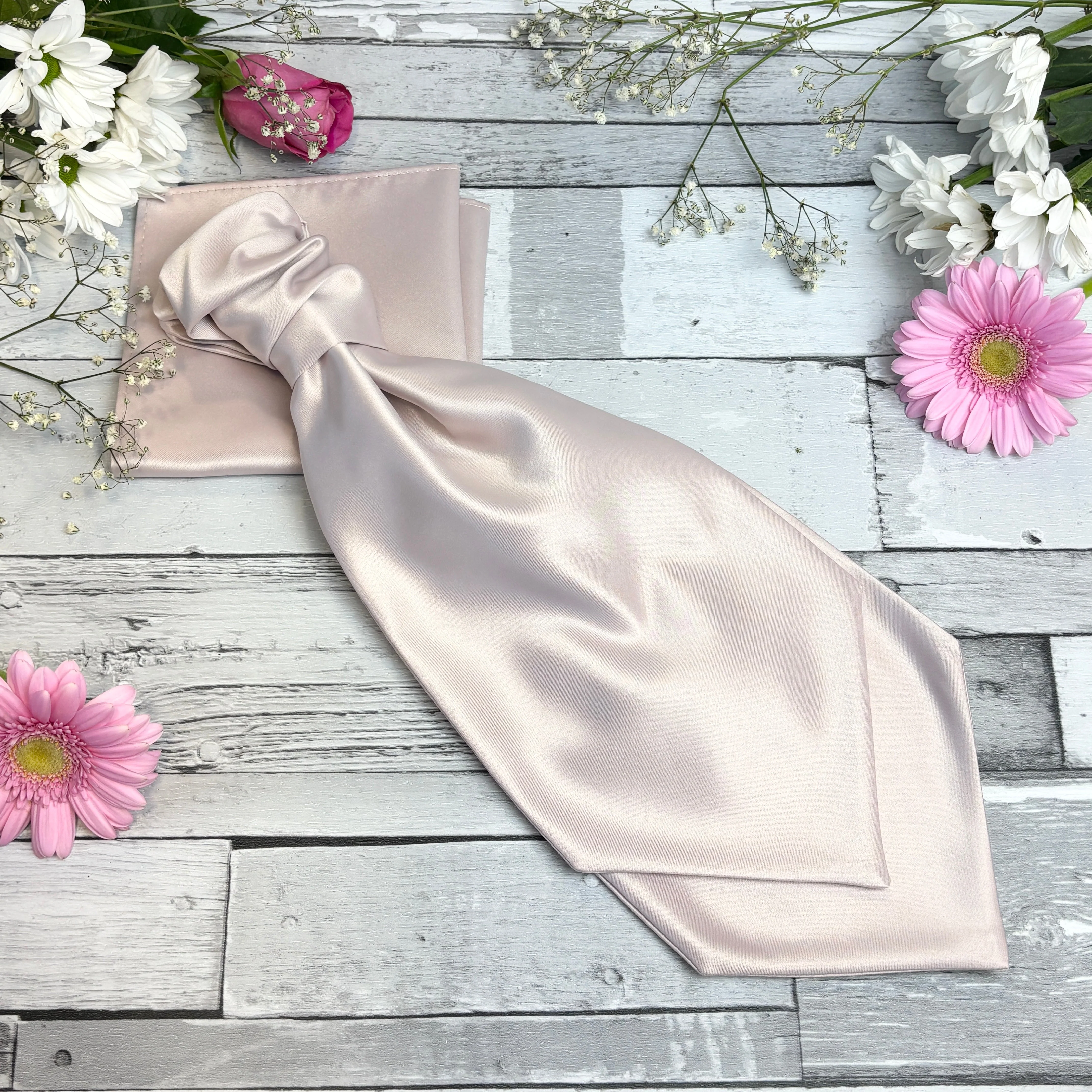 Blush Pink Wedding Cravat - Image 2