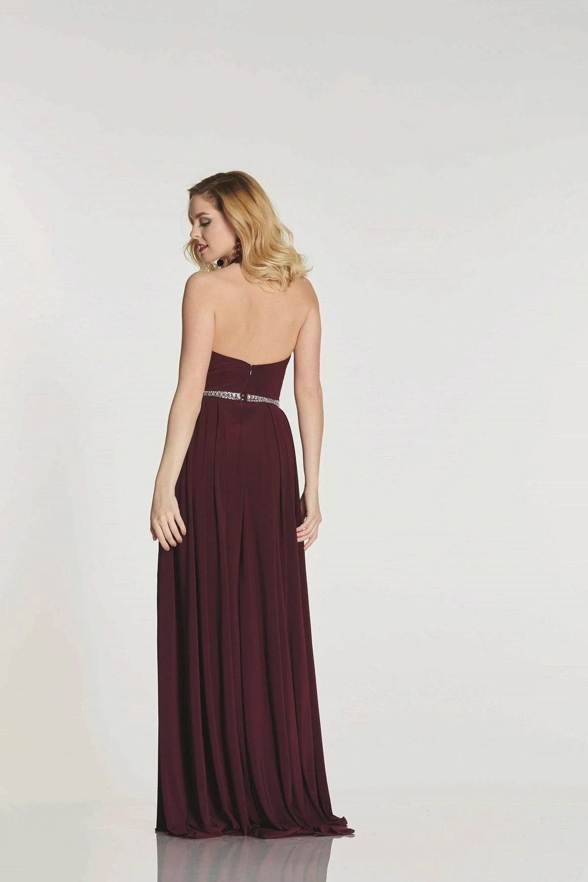 Burgandy High Low Prom Dress - Annabelle - Image 3