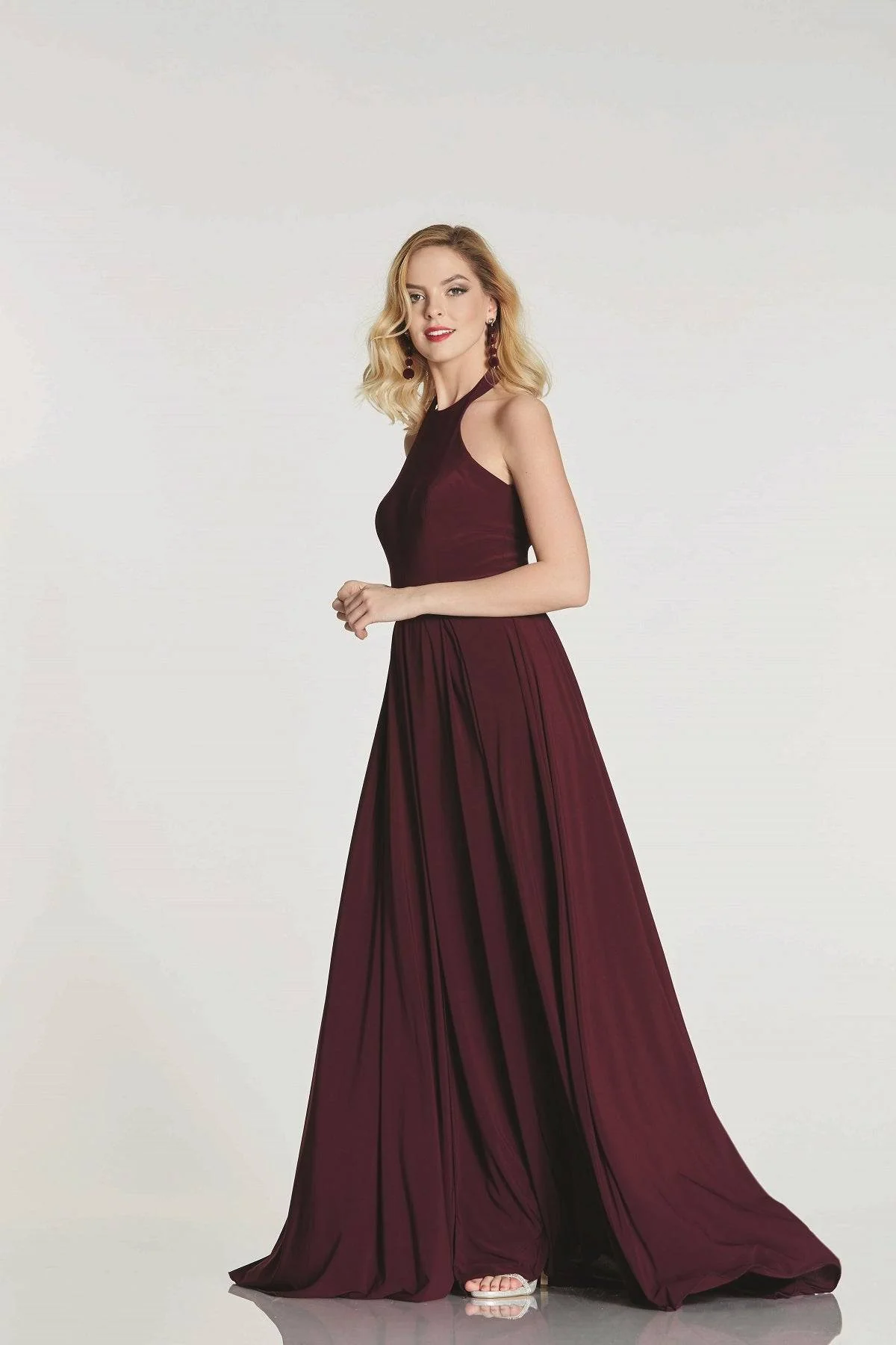 Burgandy High Low Prom Dress - Annabelle - Image 4