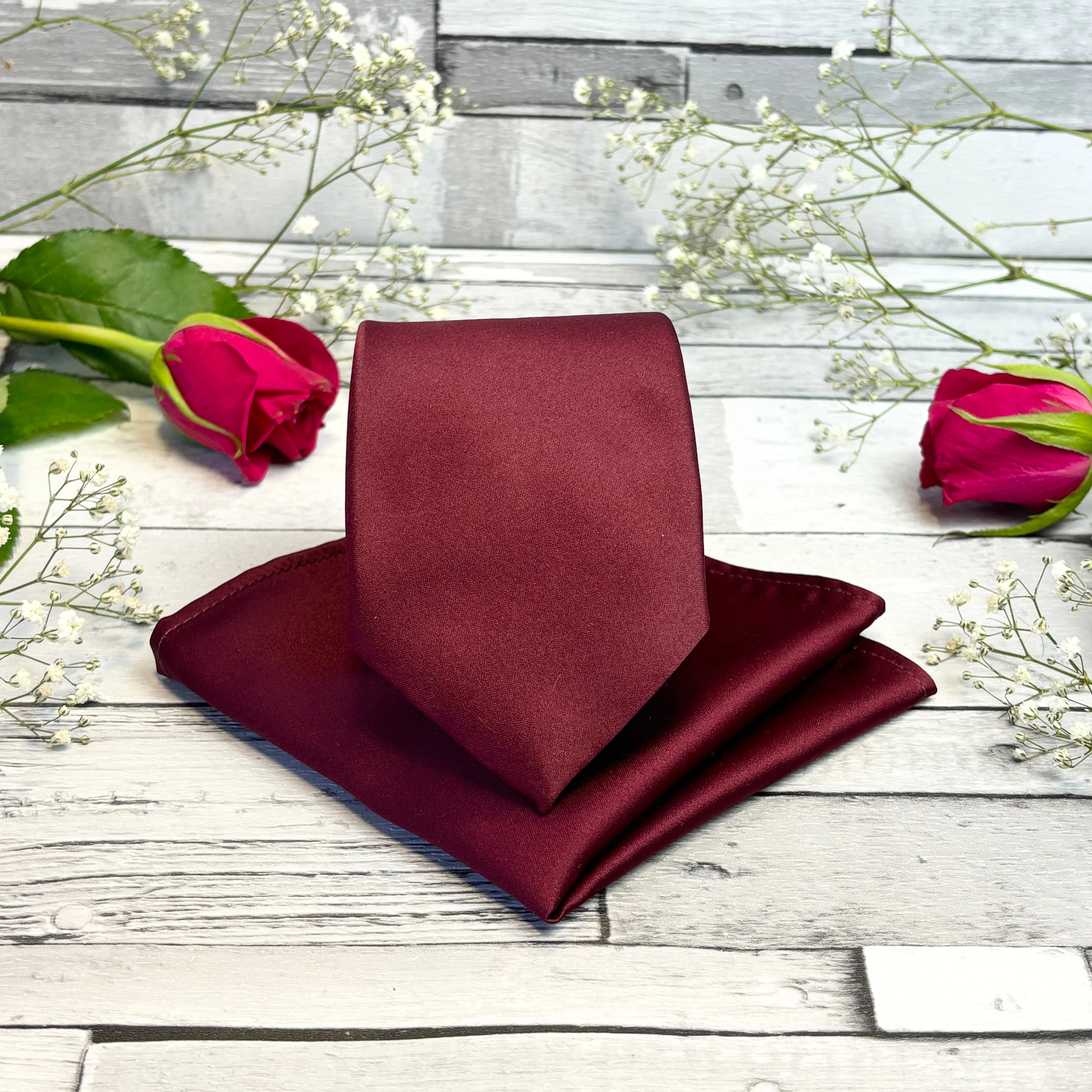 Burgundy Wedding Tie - Image 2