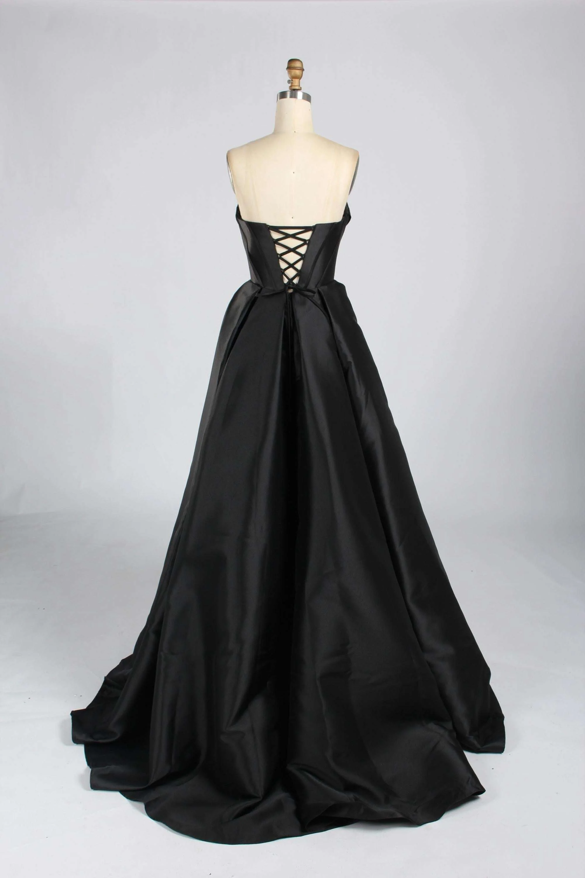 Jessica Stuart Black Satin Strapless Phoebe Prom Gown 33313B - Image 5