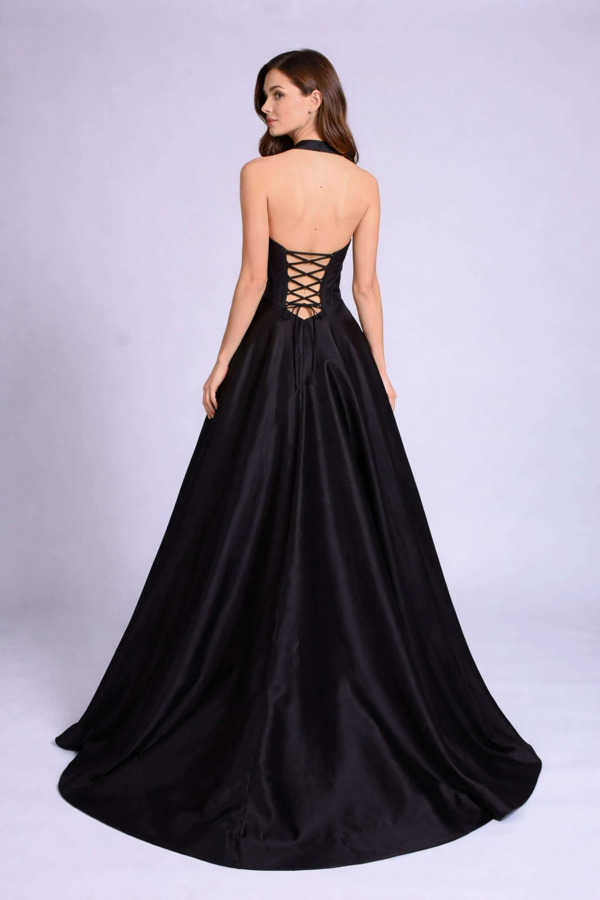 Jessica Stuart Bonnie Black Mikado Prom Ballgown - Image 2