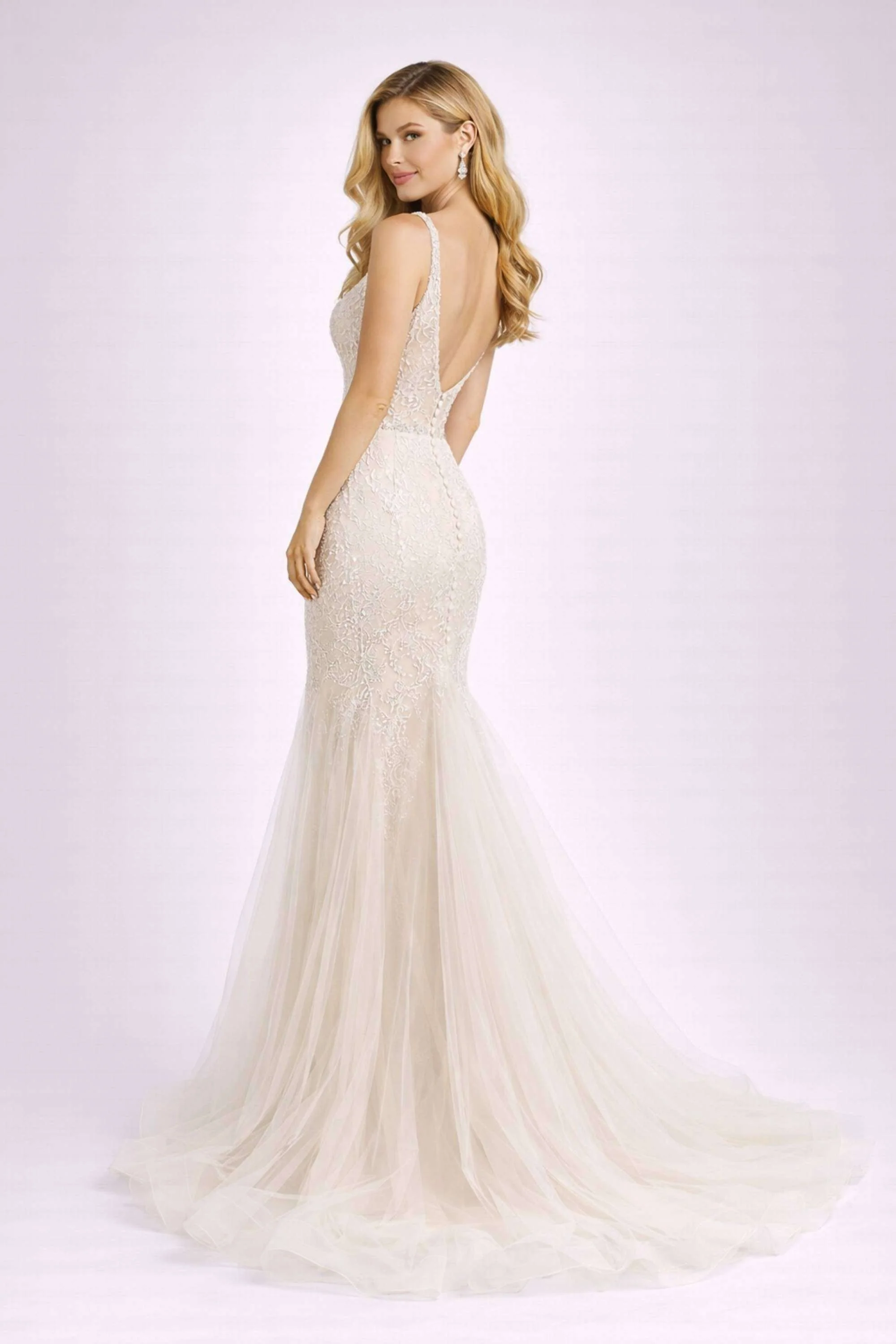 Ivory Sparkle Fishtail gown KT1335 - Image 3