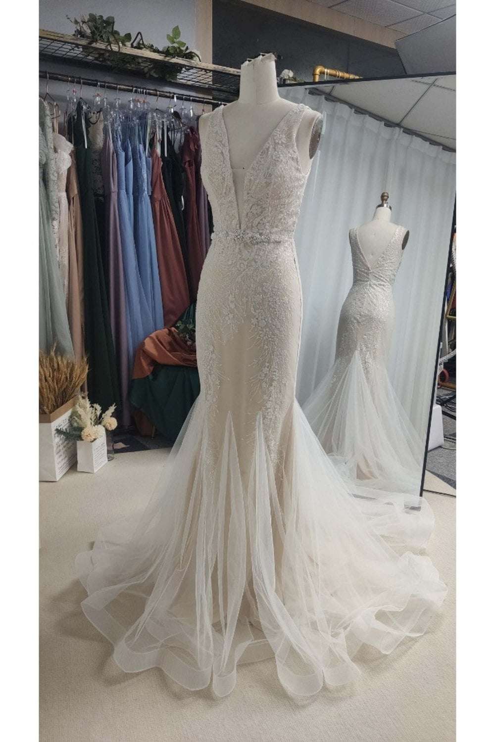 Ivory Sparkle Fishtail gown KT1335 - Image 4