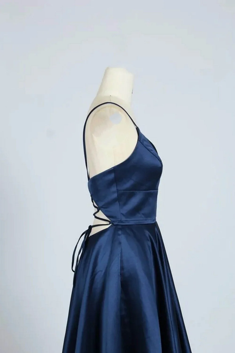 Navy Blue AVA Full skirted open back dress 32636 - Image 5