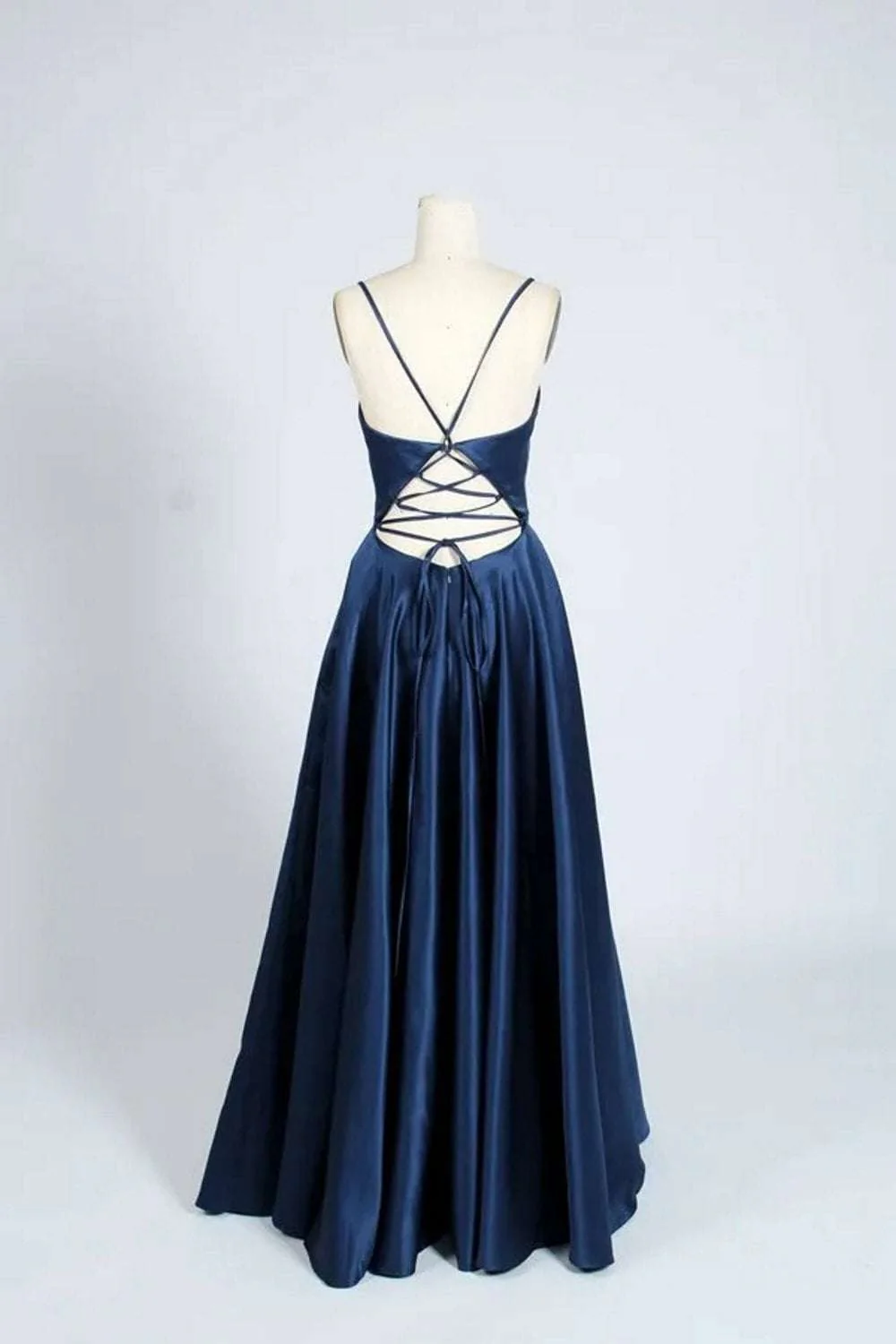 Navy Blue AVA Full skirted open back dress 32636 - Image 6