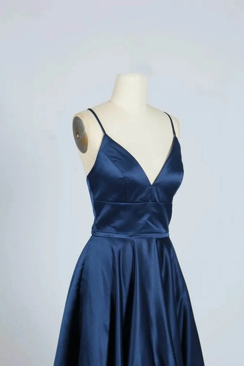 Navy Blue AVA Full skirted open back dress 32636 - Image 7