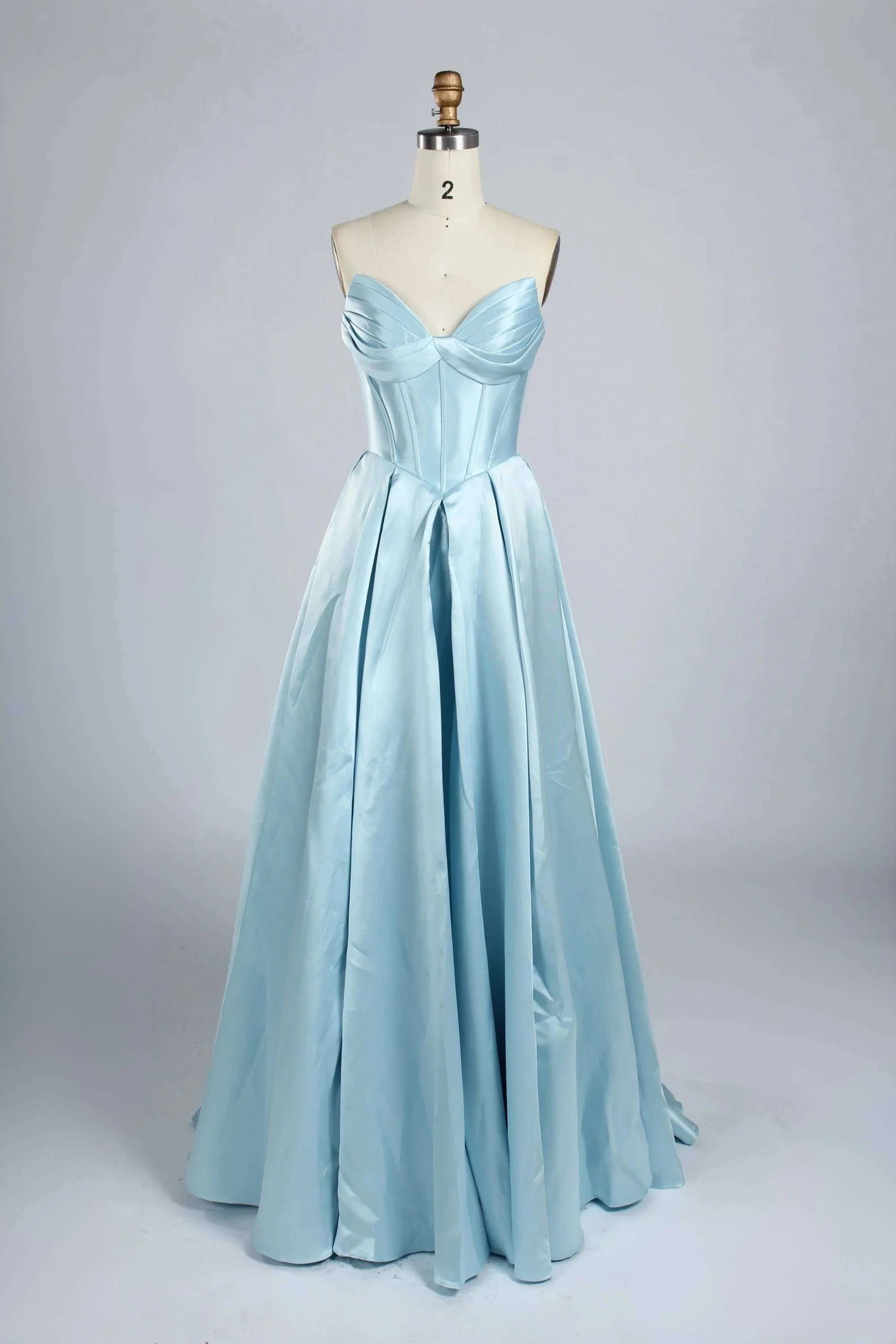 Jessica Stuart Light Blue Satin Phoebe Prom Gown - Image 4
