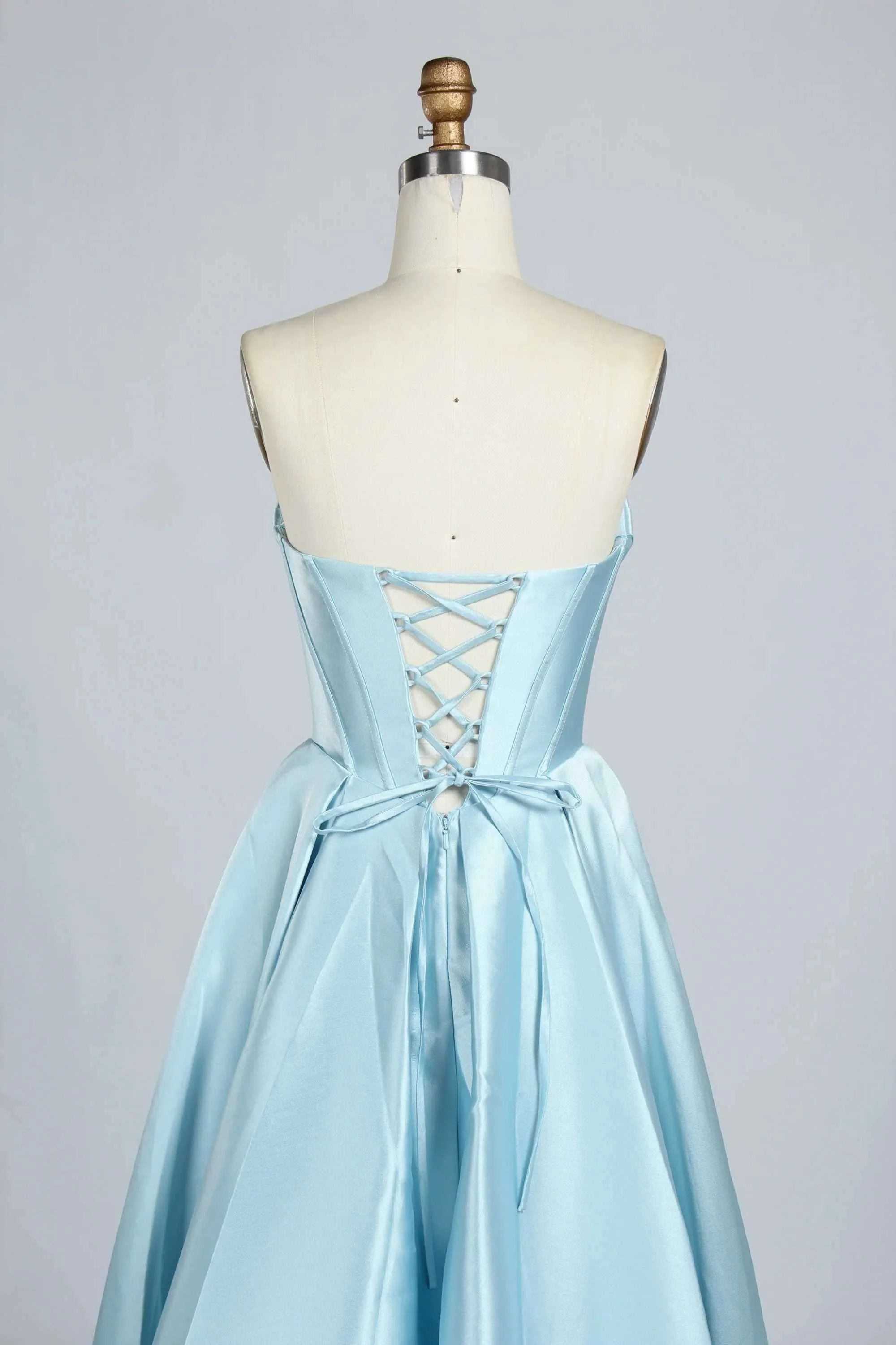 Jessica Stuart Light Blue Satin Phoebe Prom Gown - Image 7