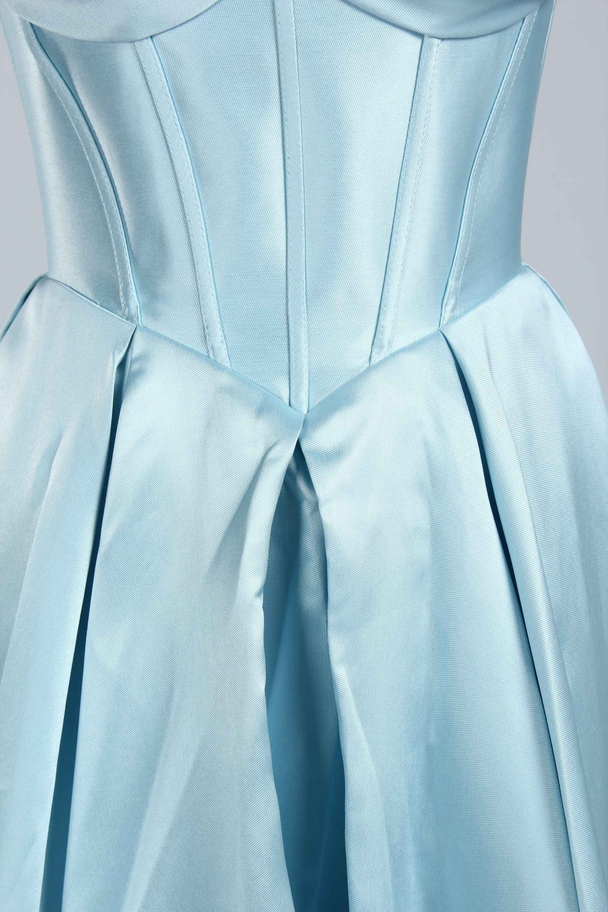 Jessica Stuart Light Blue Satin Phoebe Prom Gown - Image 9