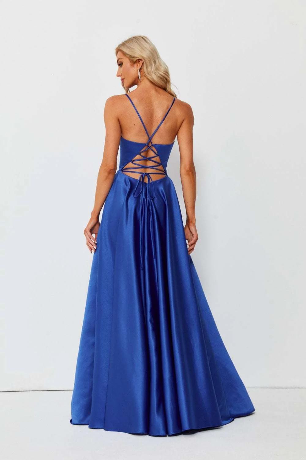 Royal Blue AVA Full skirted open back dress 32636 - Image 5