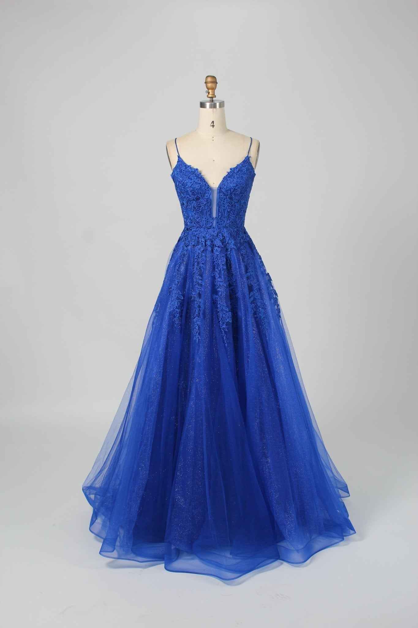 Joy Royal Blue Glitter Tulle Ballgown - Jessica Stuart - Image 4