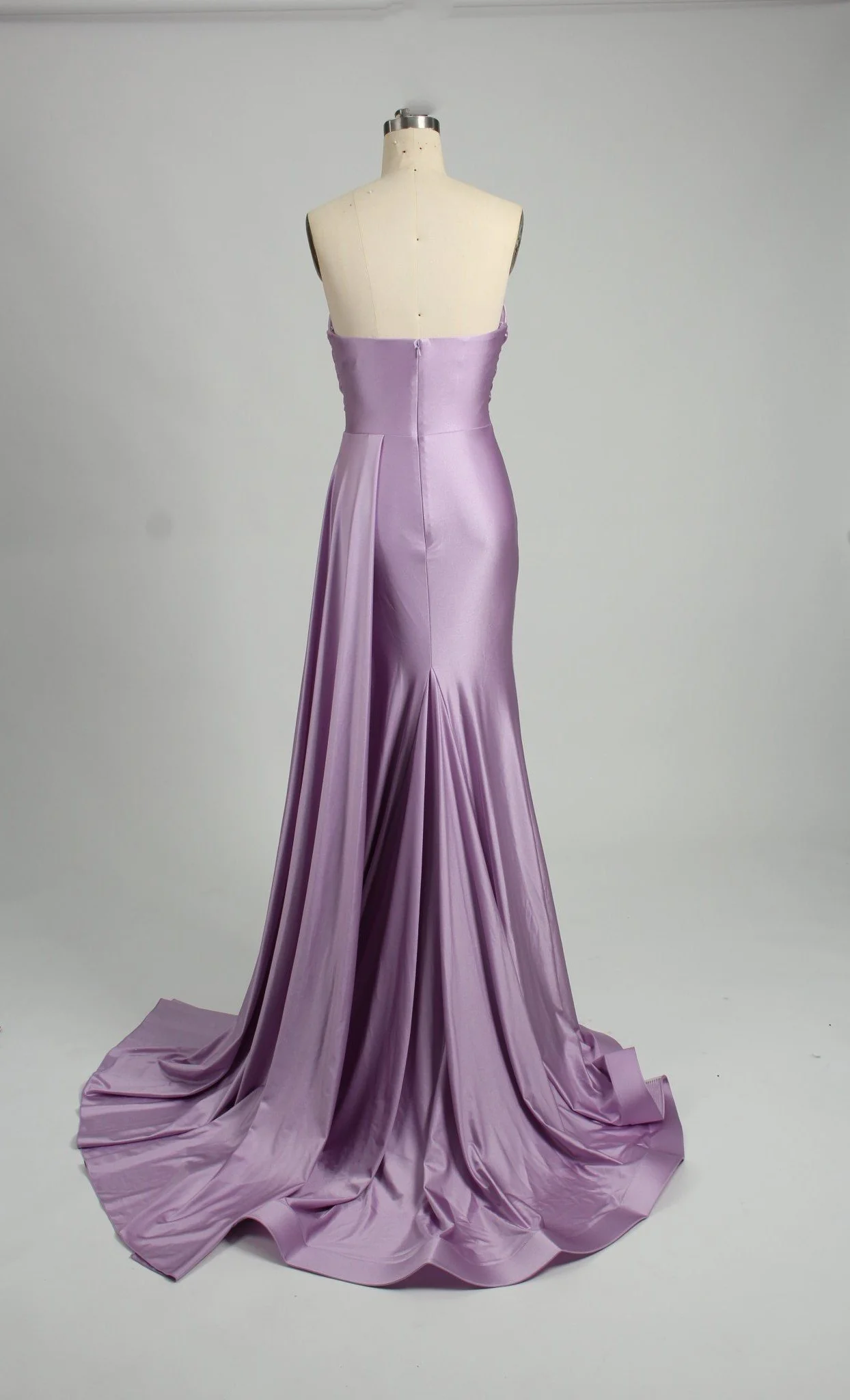 Lilac Strapless Satin Corset Prom Dress - Sienna - Image 5
