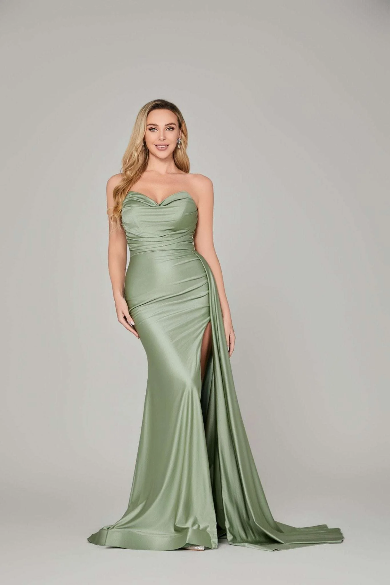 Lilac Strapless Satin Corset Prom Dress - Sienna - Image 8