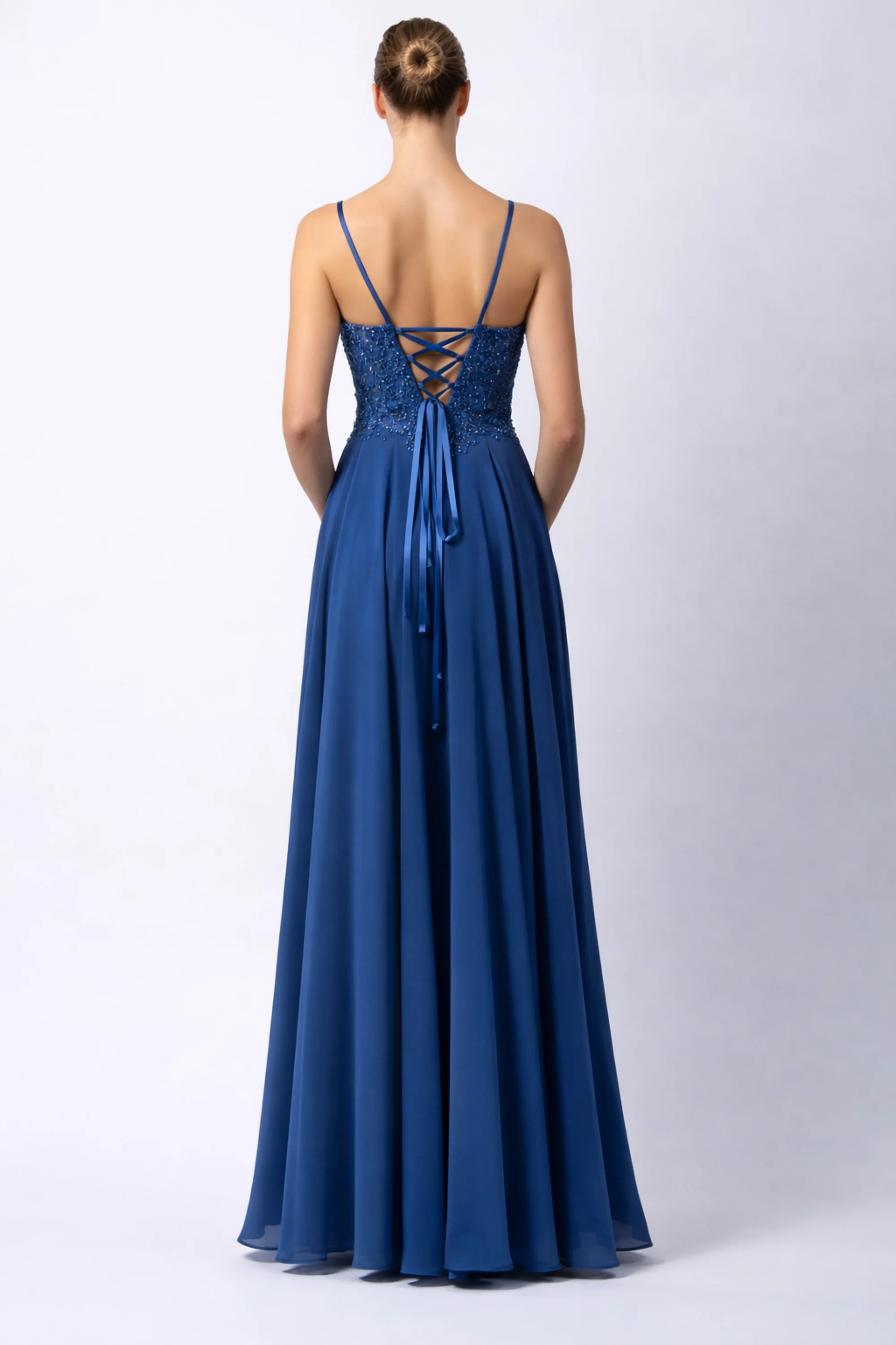 Mascara London MC119321 Chambray Chiffon Gown - Image 2