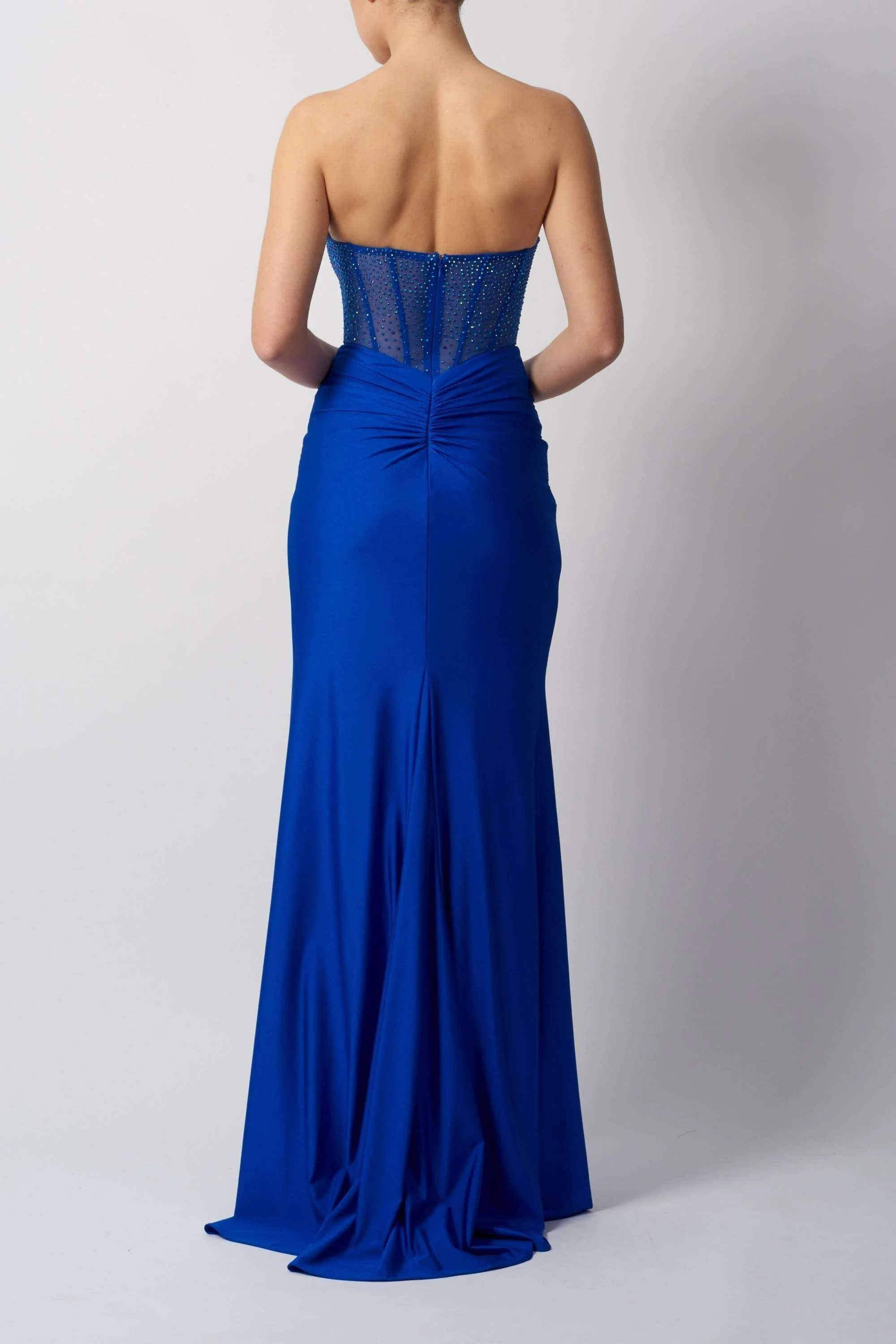 Royal Blue Strapless Gown: MC11447 Mascara London - Image 2