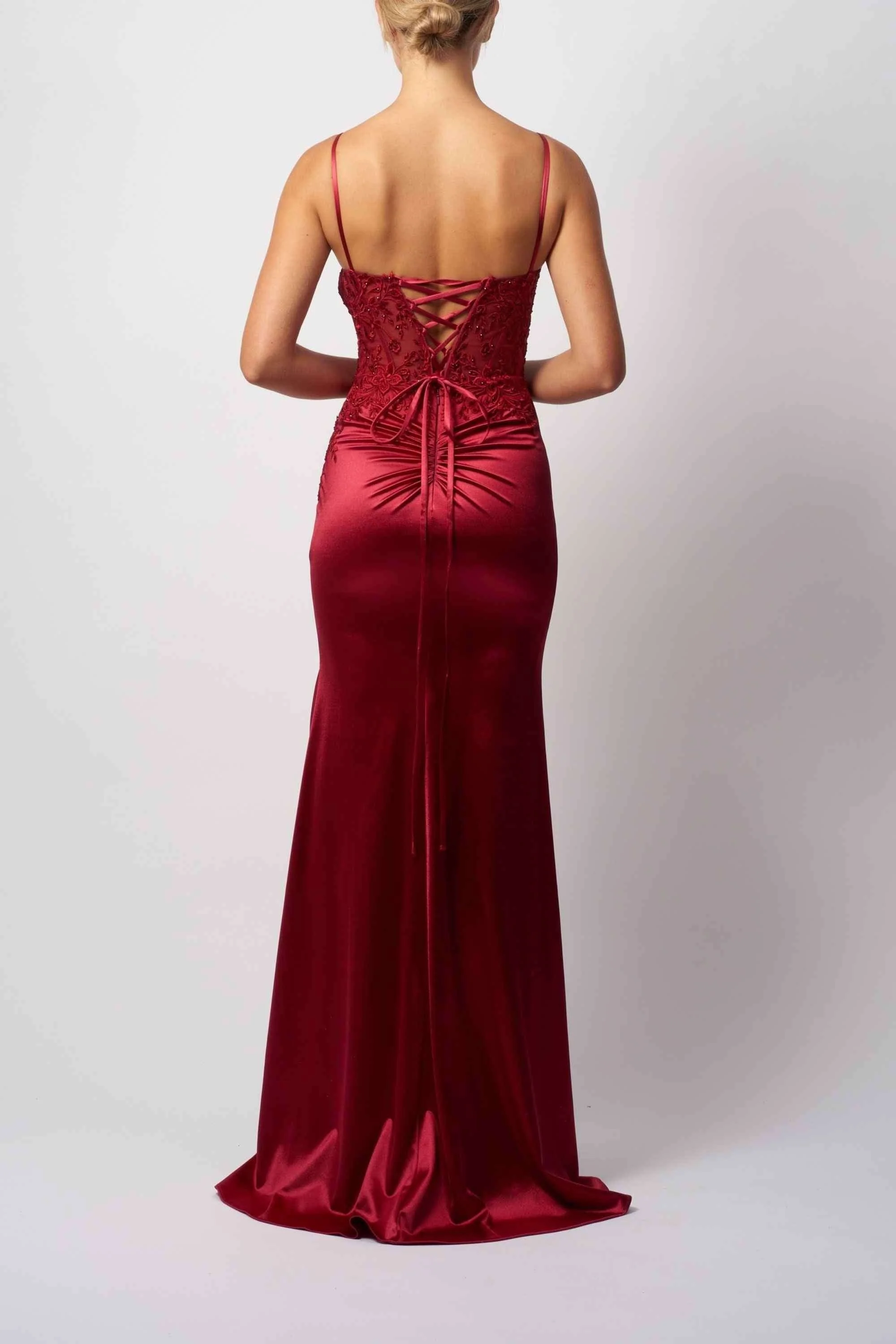 Mascara MC119432 Berry Leg Split Evening Gown - Image 2