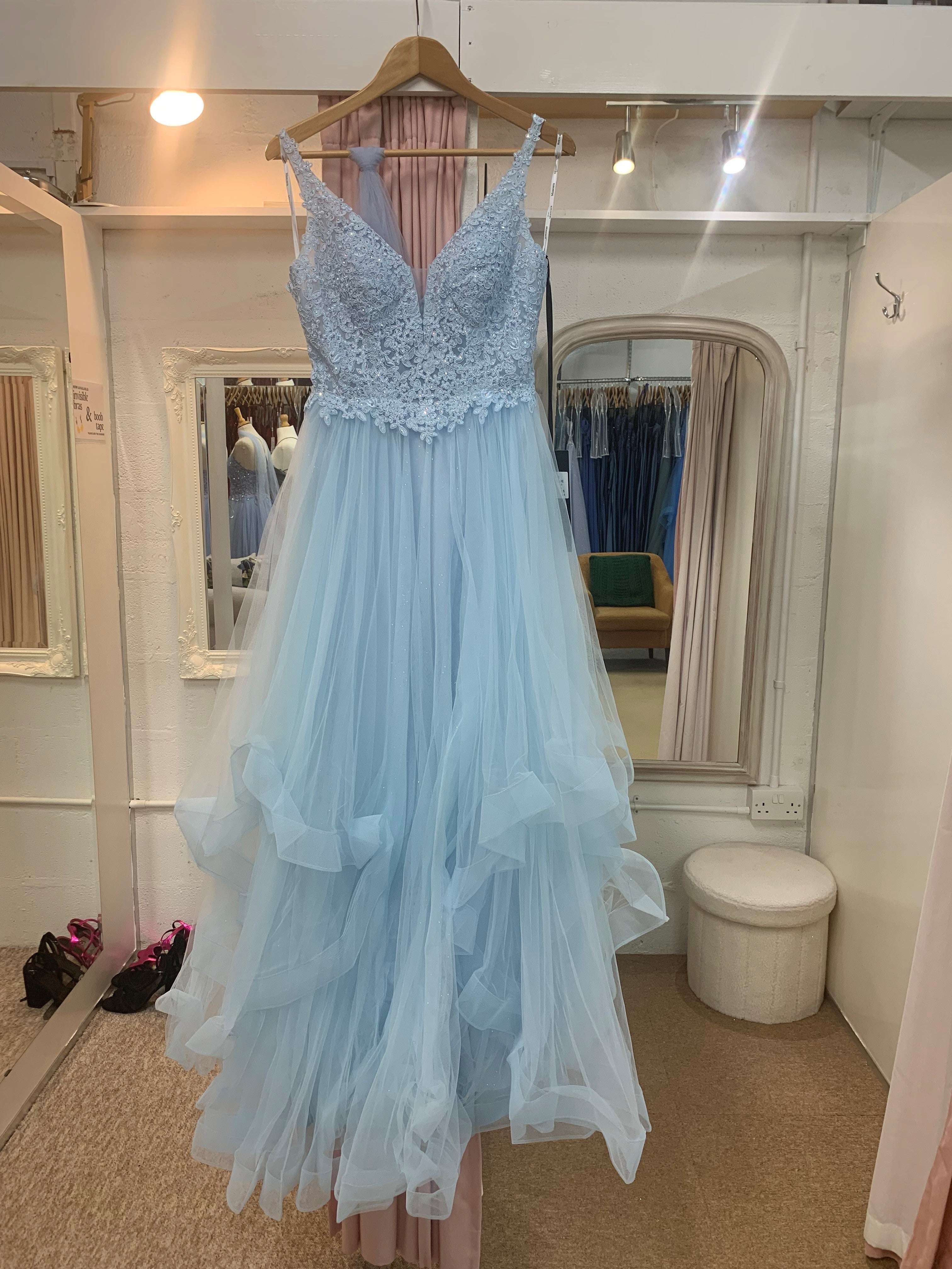 Mascara MC12515 Tulle Baby Blue Prom Dress - Image 3