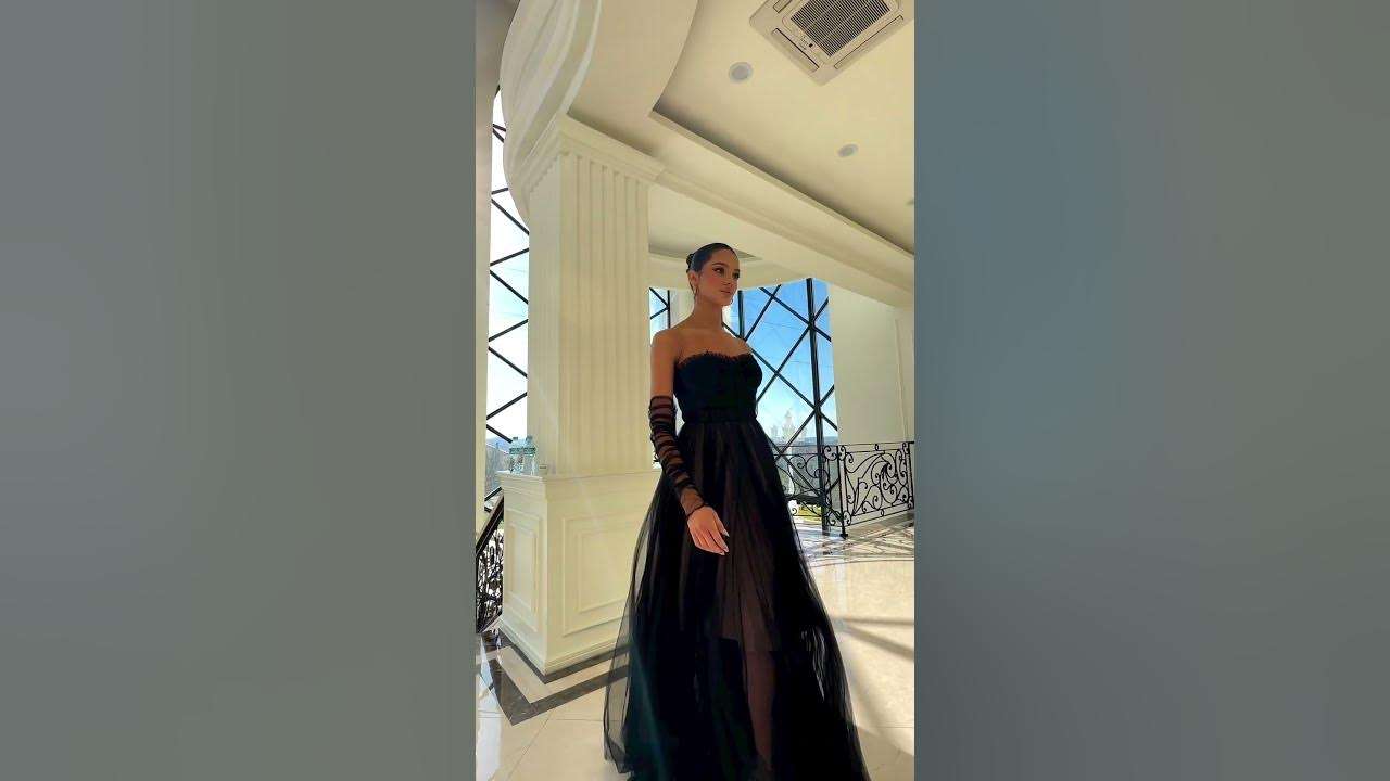 Nicoletta NC1064 Black & Nude Strapless Tulle Gown - Image 3