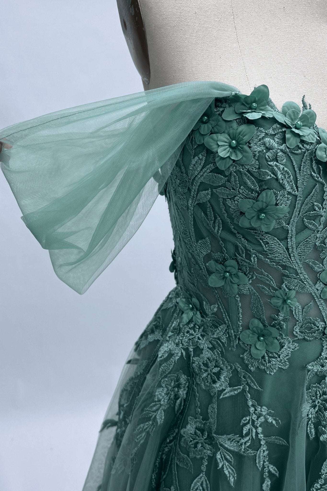 Sage Green YLONA Corset Top Tulle Dress - Image 6