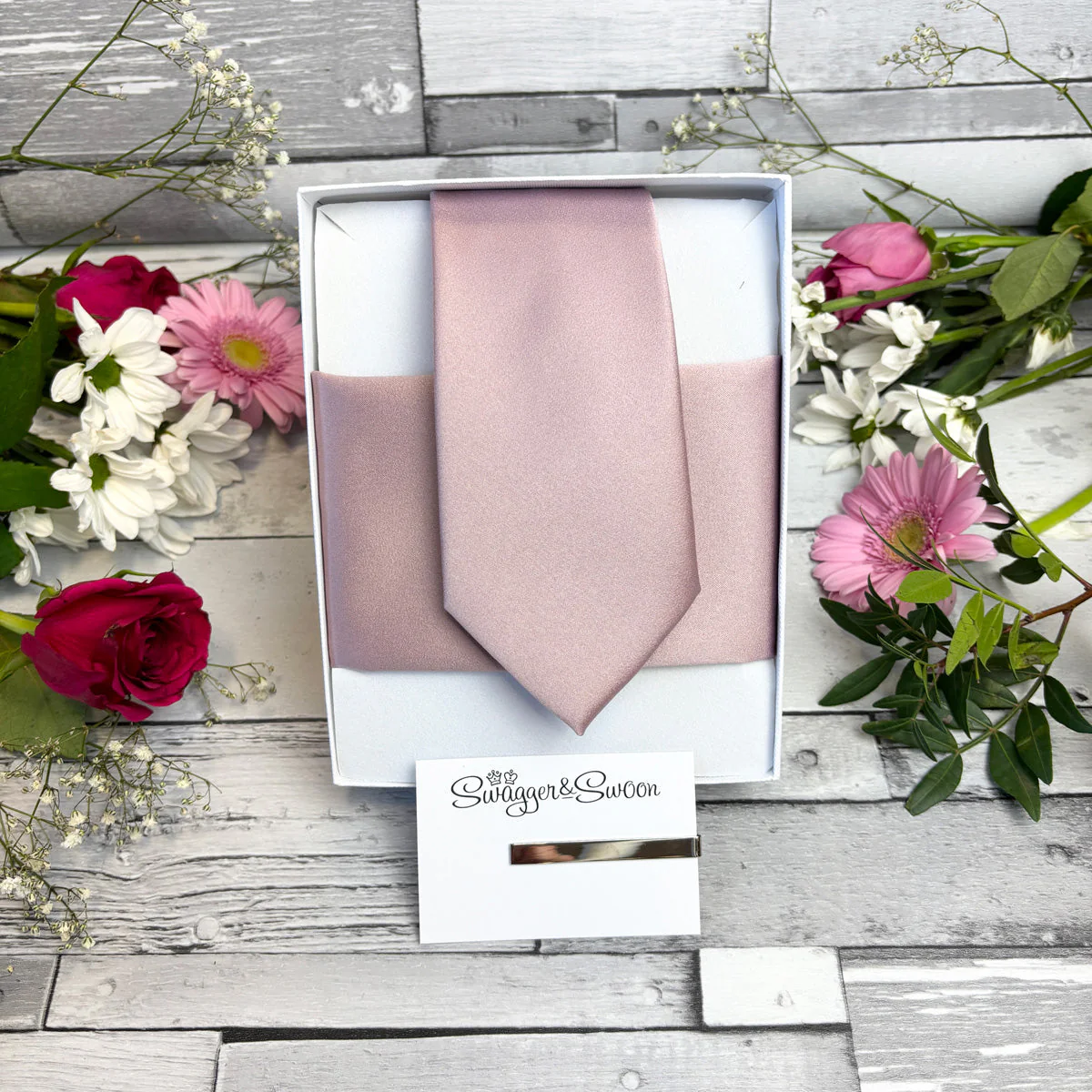 Suede Pink Wedding Tie - Image 11