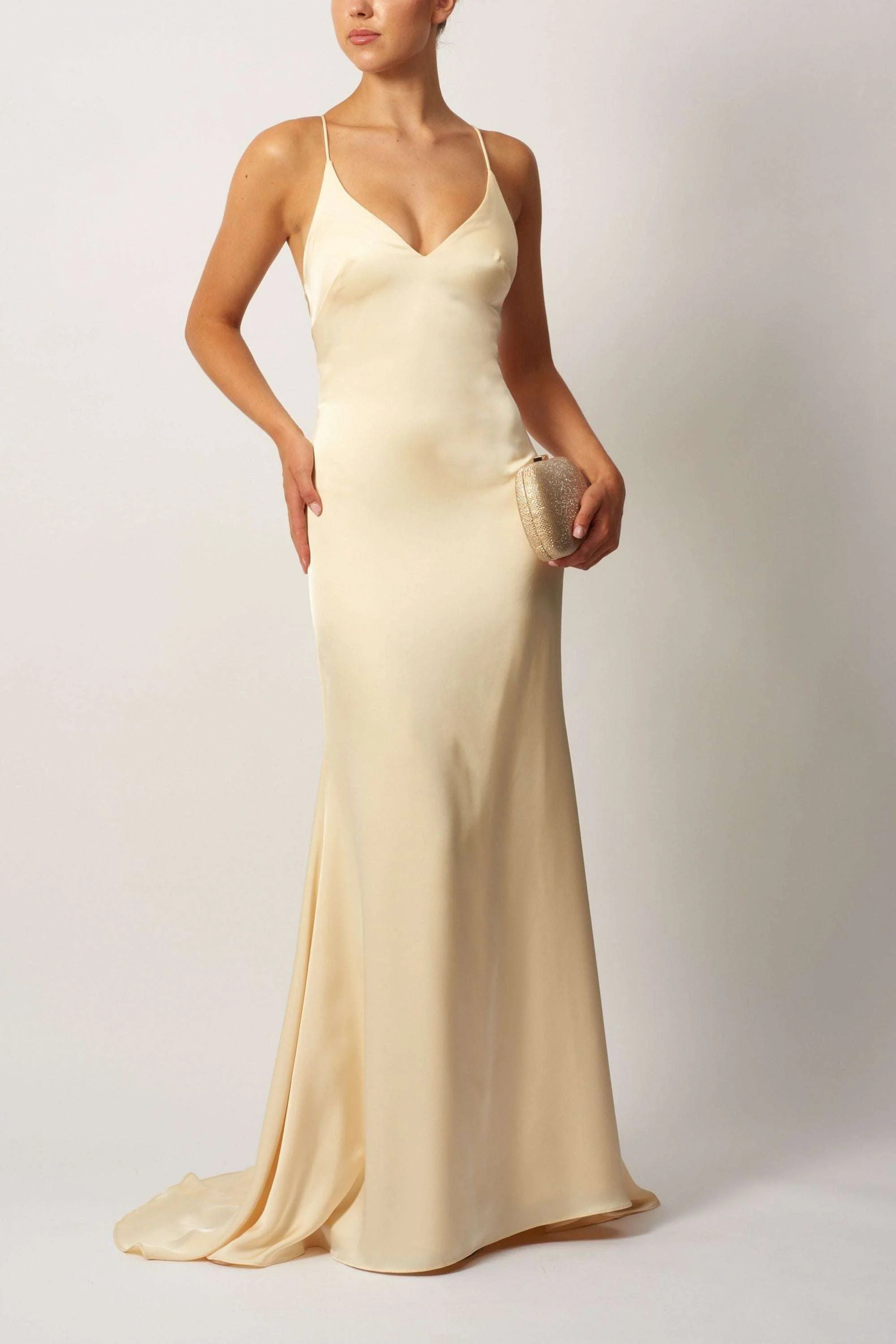 Yellow Satin Slip Dress Mascara MC192017